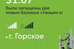 МКС запустил новые базовые станции мобильной связи в Горском